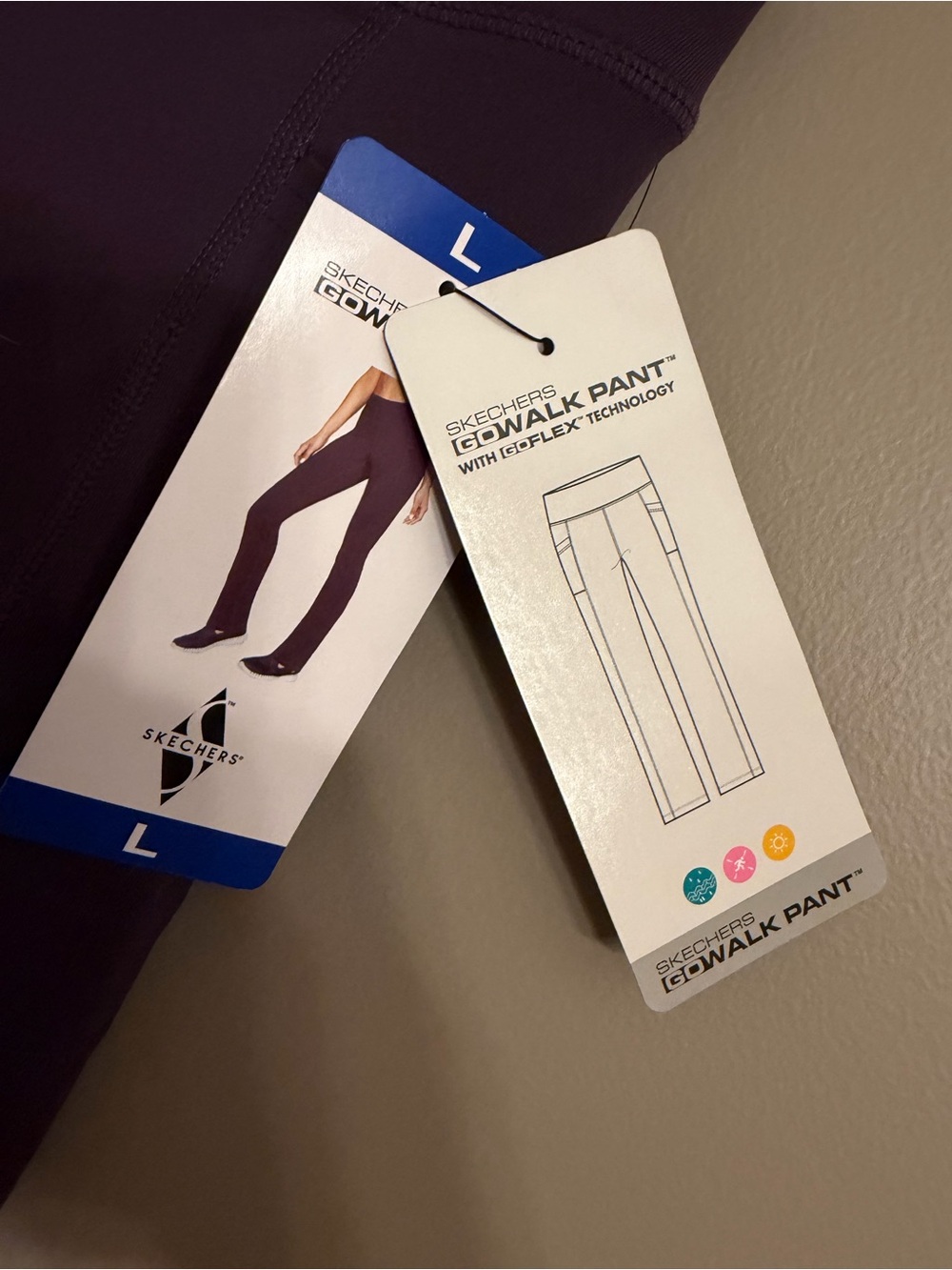 NWT Skechers GO WALK Pant GOFLEX High Waist Flare Active Pants Purple Size Large - Picture 2 of 5